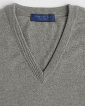 Felt Grey V Neck Cashmere Slipover