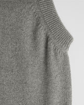 Felt Grey V Neck Cashmere Slipover
