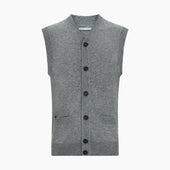 Ash Grey V Neck Sleeveless Cardigan
