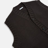 Merino V Neck Sleeveless Cardigan