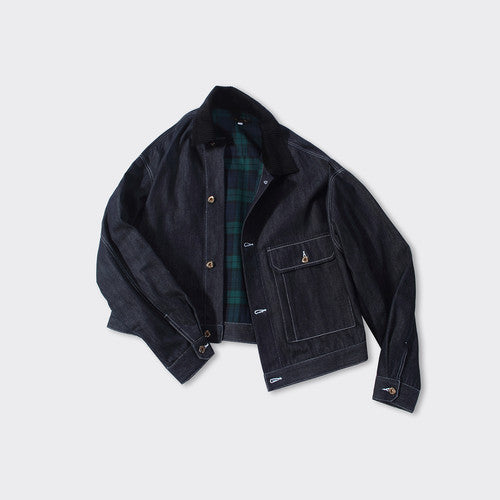 Corduroy Collar Jacket - Denim ST050