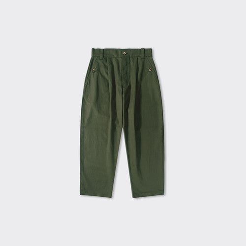Naval Button Trousers - HBT Green ST048