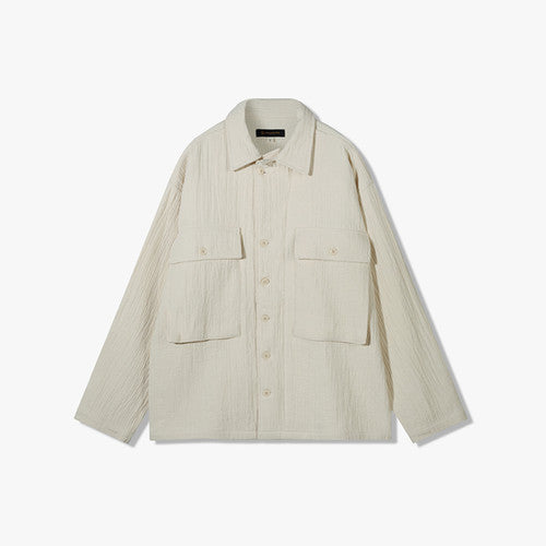 ST062 Marine Jacket Washed Wrinkle Cotton - Beige