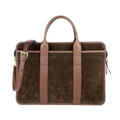 Suede Bound Edge Zip Top Briefcase