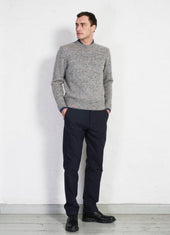 FINN | Side Buckle Regular Trousers | Blue Pin