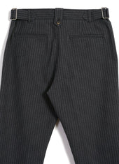 FINN | Side Buckle Regular Trousers | Grey Pin