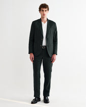 Fintry Dark Green Linen Single Breasted Blazer