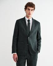 Fintry Dark Green Linen Single Breasted Blazer
