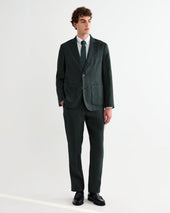Fintry Dark Green Linen Single Breasted Blazer