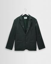 Fintry - Dark Green Linen Single-Breasted Blazer