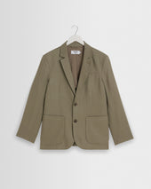 Fintry - Khaki Linen Single-Breasted Blazer