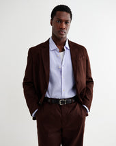Fintry Merlot Linen Single Breasted Blazer