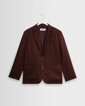 Fintry - Merlot Linen Single-Breasted Blazer