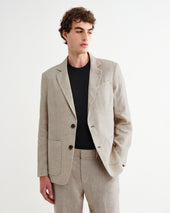 Fintry Natural Linen Single Breasted Blazer