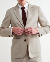 Fintry Natural Linen Single Breasted Blazer