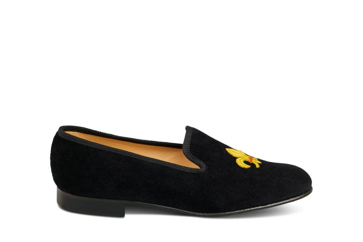 Fleur De Lys Velvet Slipper