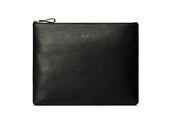 Flight Pouch - Black Leather
