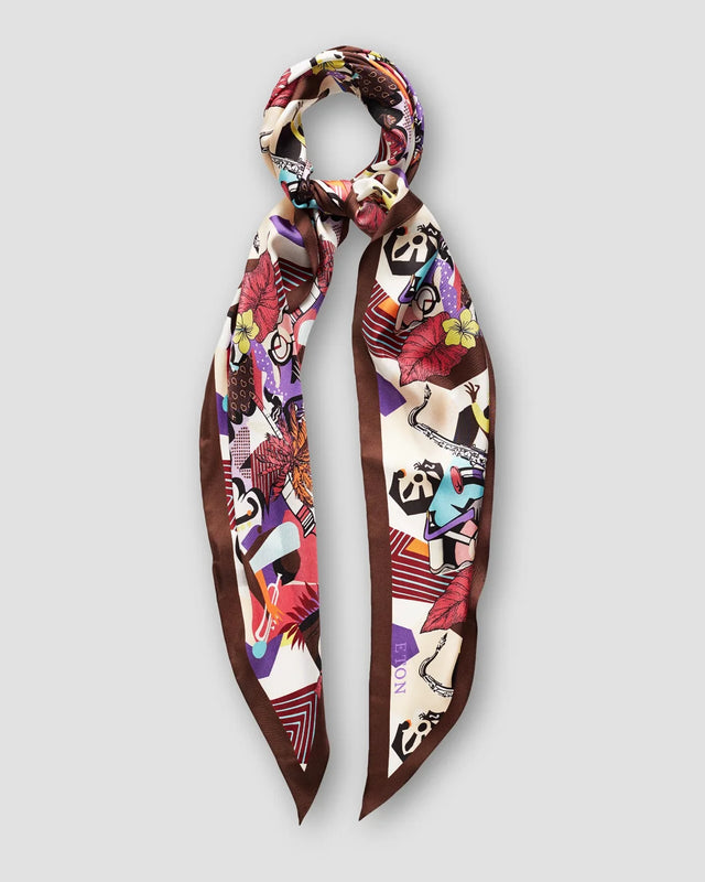 Floral music losange scarf