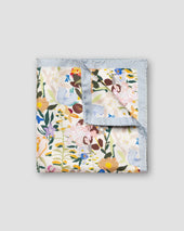 Light Blue Floral Silk Pocket Square