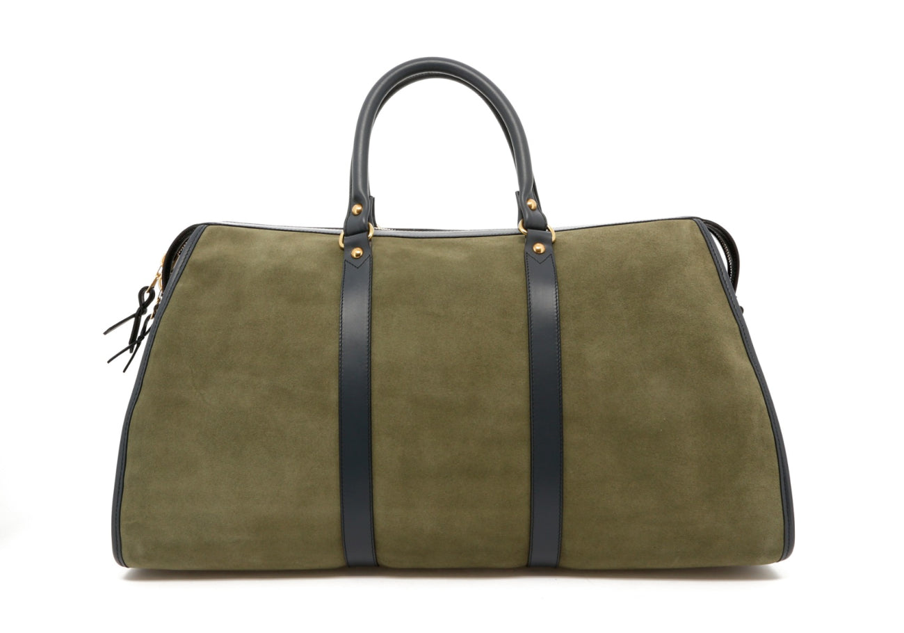 Hampton Duffle Foam Green Black Trim Suede