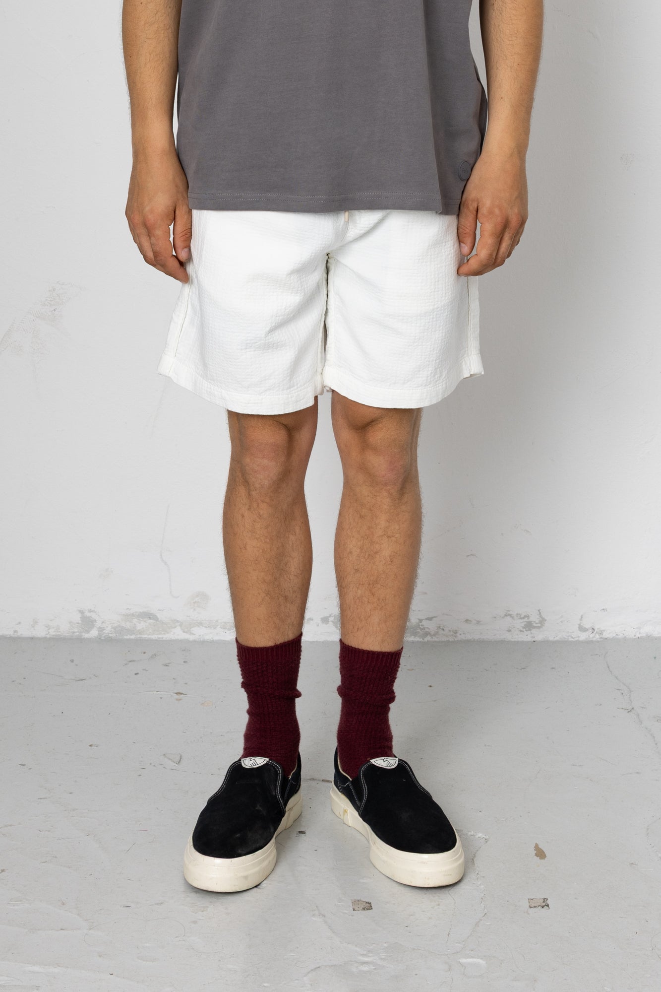 Darwin Textured Assembly Shorts - Ecru