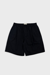 Relaxed Assembly Short - Black Seersucker