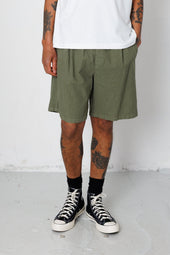 Relaxed Assembly Short Dark Cotton Linen
