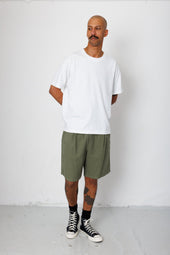 Relaxed Assembly Short Dark Cotton Linen