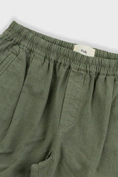 Relaxed Assembly Short Dark Cotton Linen