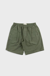 Relaxed Assembly Short - Dark Sage Cotton Linen