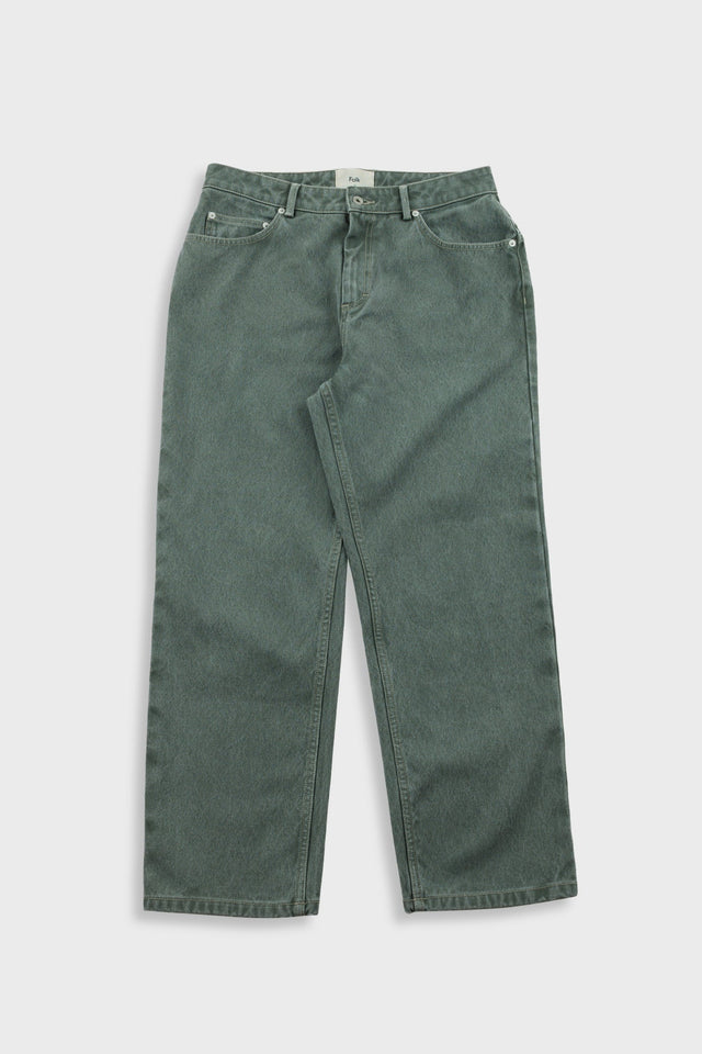 Barrel Leg Jean - Soft Green Canvas