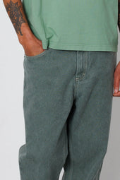 Barrel Leg Jean Soft Green Canvas
