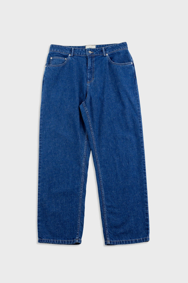 Barrel Leg Jean - Mid Slub Denim