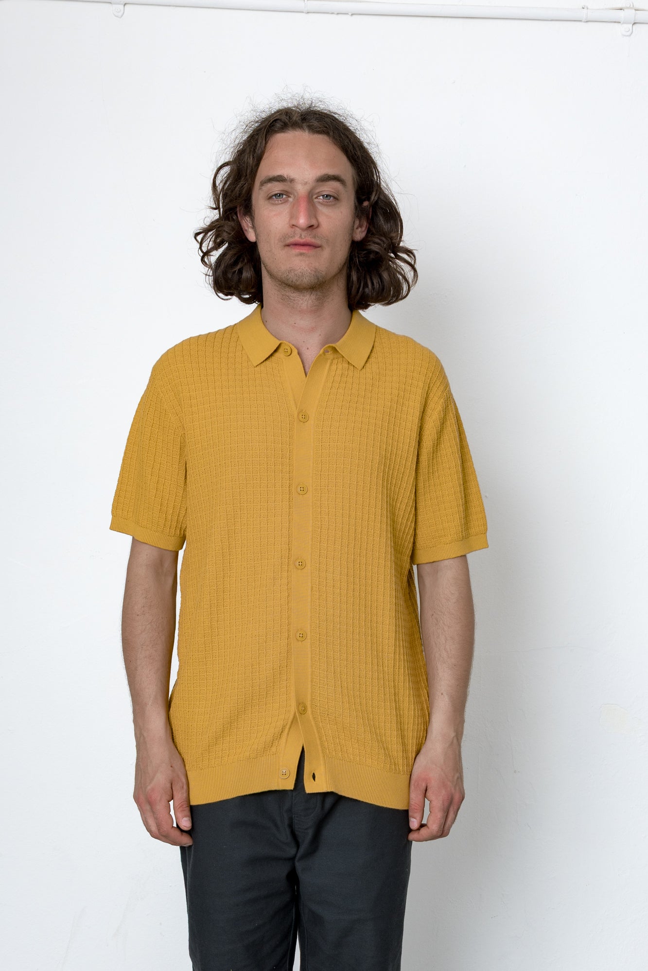 Beech Short Sleeve Button Through - Mustard