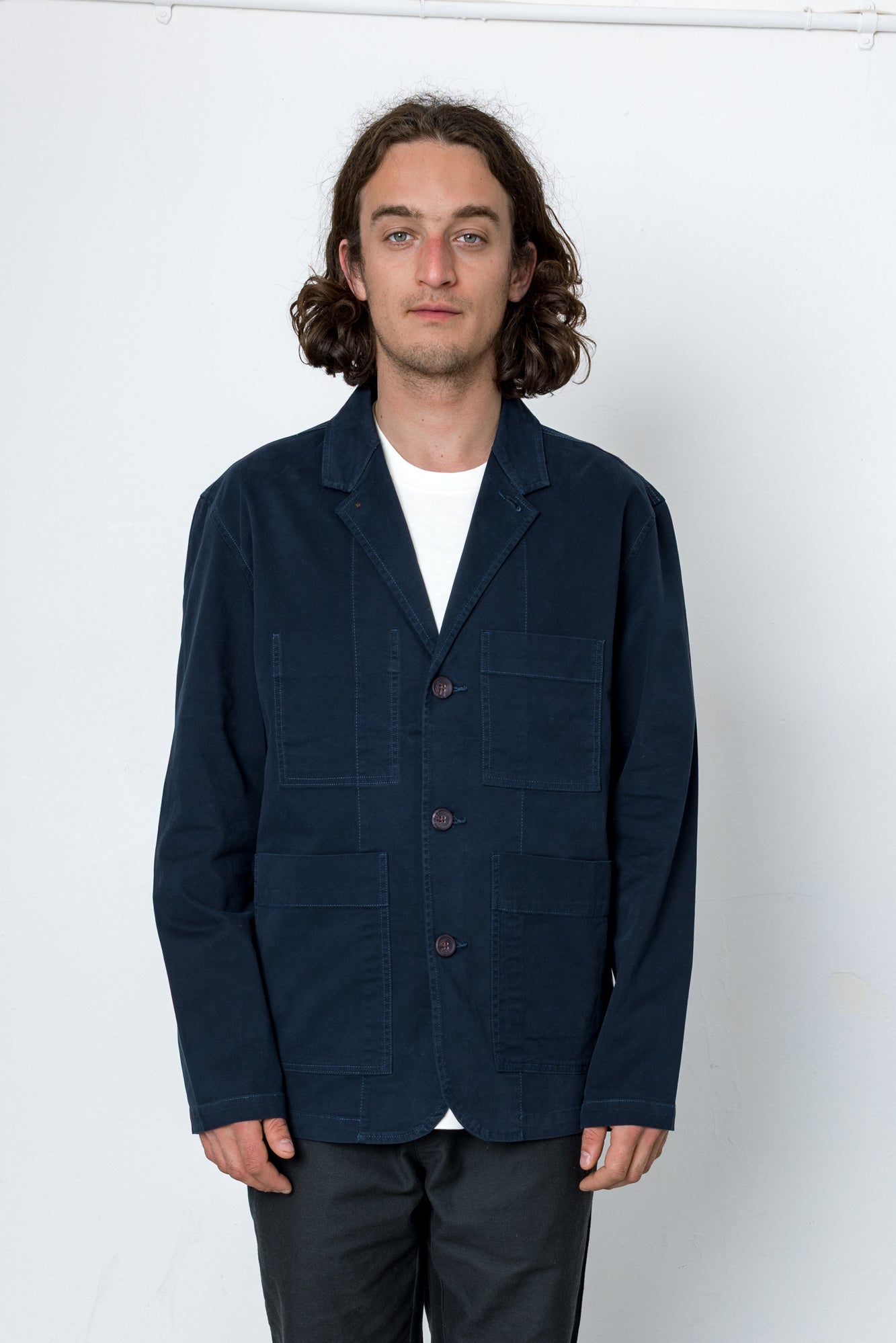 Capri Cotton Blazer - Washed Navy