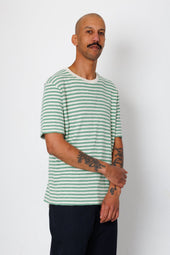 Classic Striped T Shirt Soft Green