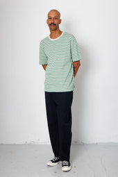 Classic Striped T Shirt Soft Green