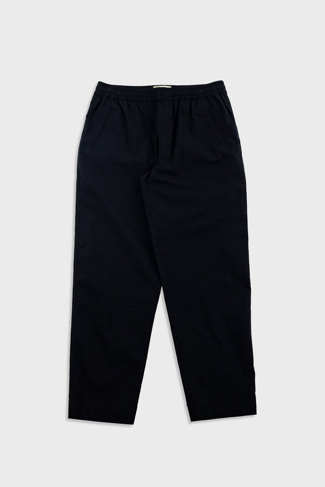 Drawcord Assembly Pant - Black Seersucker