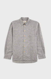 Easy Fit Shirt - Black Linen Stripe