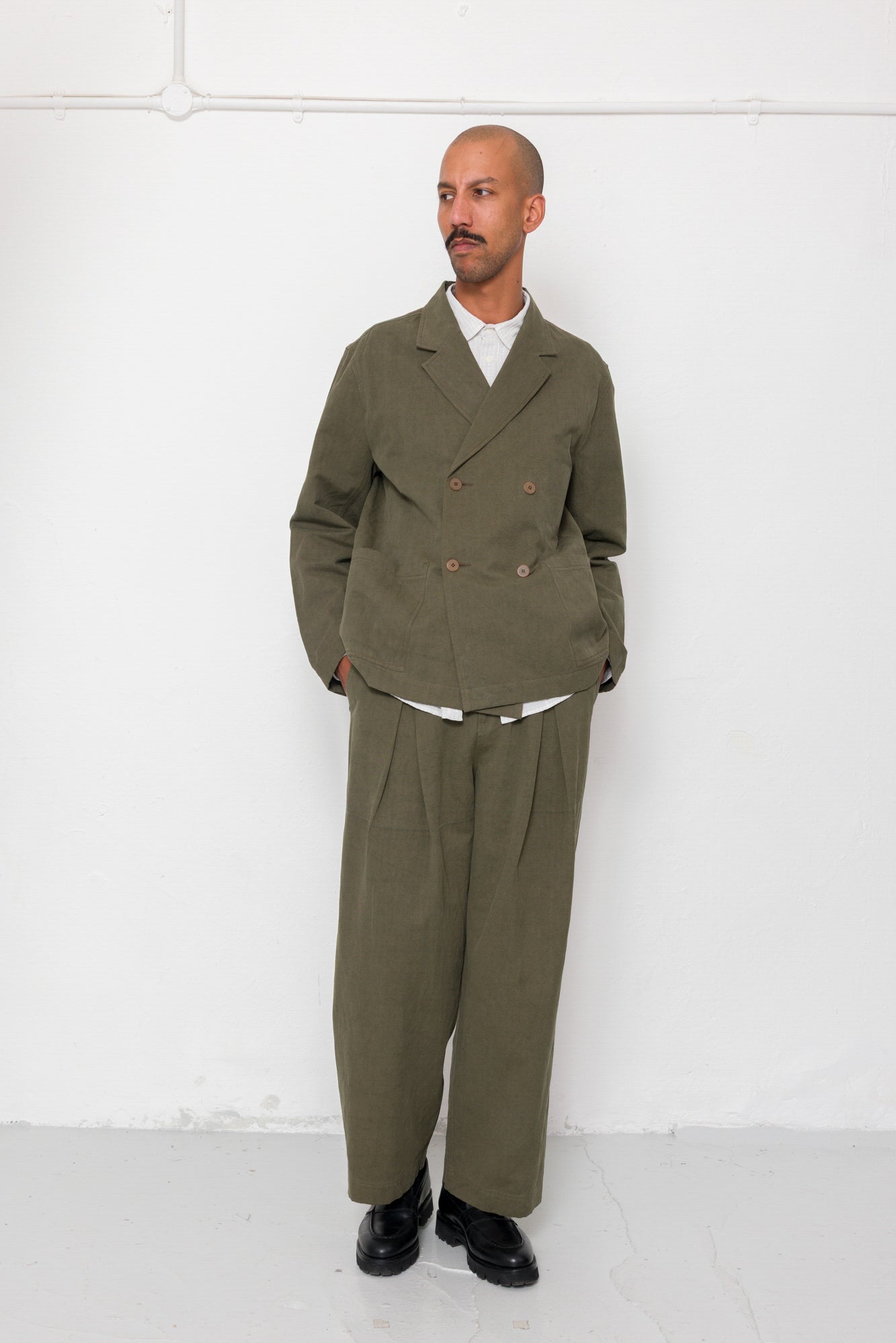 Easy Fit Blazer Dark Slub Linen