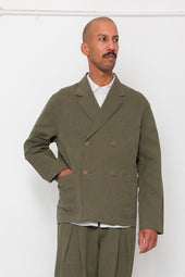 Easy Fit Blazer Dark Slub Linen