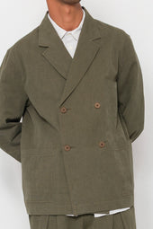 Easy Fit Blazer Dark Slub Linen