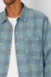 Easy Fit Shirt Yellow Flower Check Folk X Goss Brothers