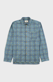Easy Fit Shirt - Blue Yellow Flower Check | Folk x Goss Brothers