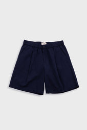 Elasticated Wide Fit Short - Navy Seersucker