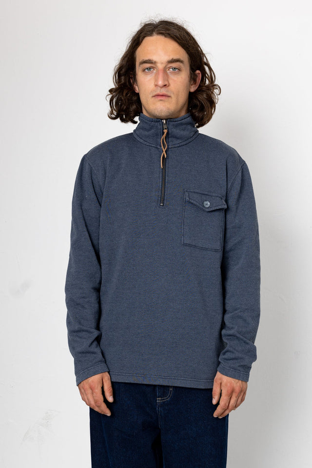 Flint Quarter Zip Sweatshirt - Navy