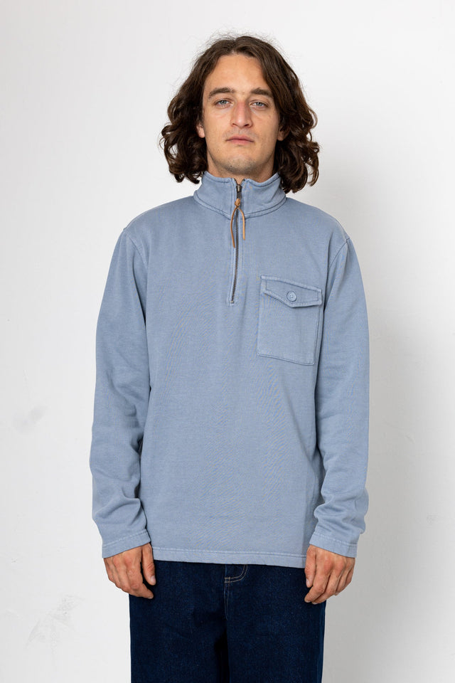 Flint Quarter Zip Sweatshirt - Sky Blue
