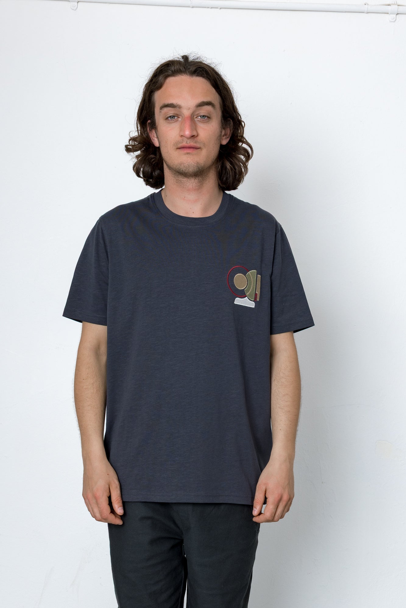 Fraser Embroidery T-Shirt - Washed Black