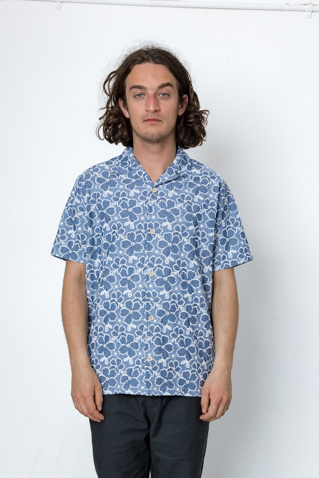 Freddy Shirt - Denim Flower Embroidery