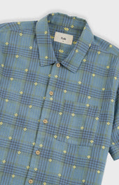 Gabe Shirt Yellow Flower Check Folk X Goss Brothers